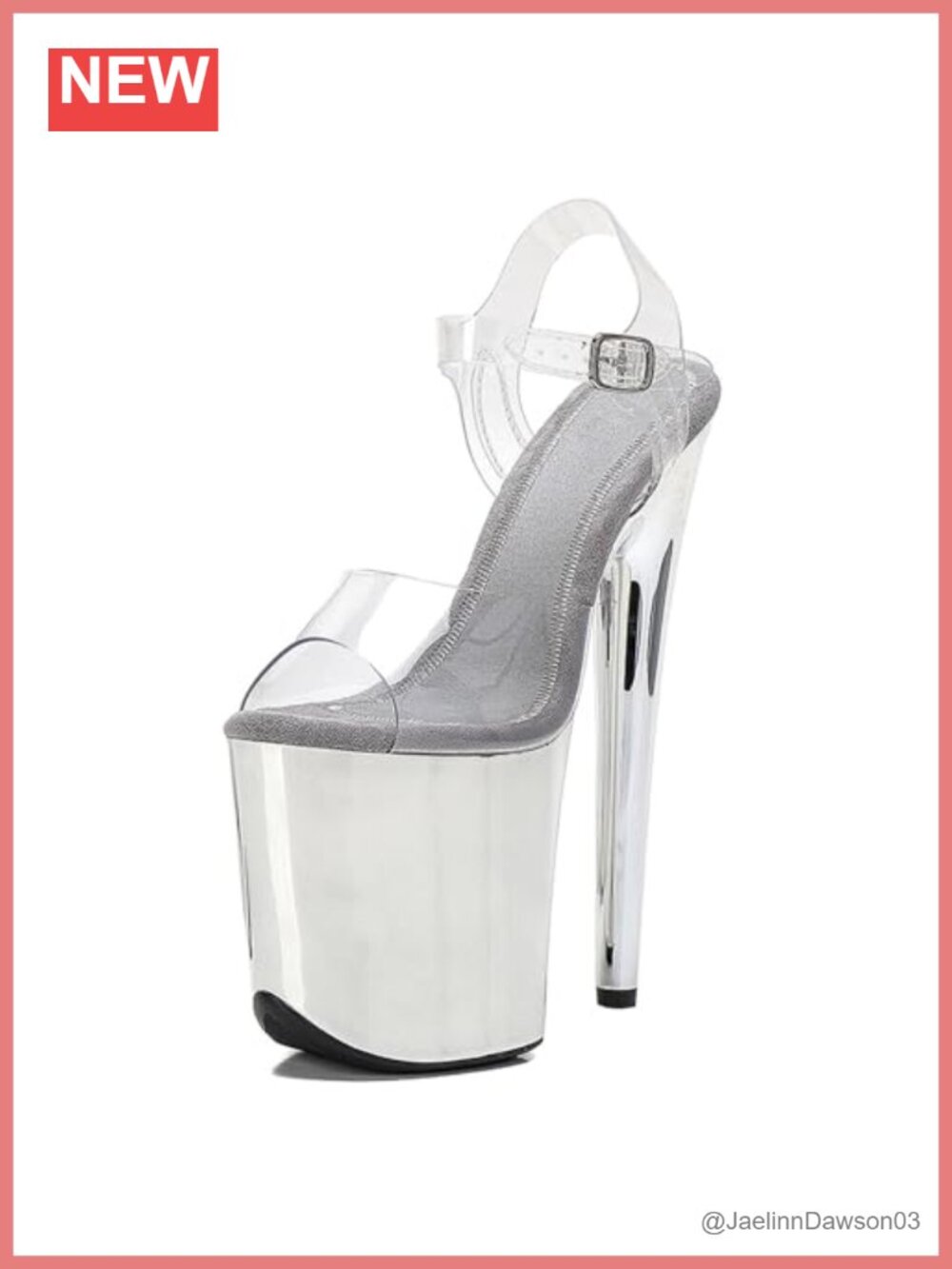 8in Pole Dance Stiletto Heels Clear Platform Lace-Up Exotic Dance Shoes
